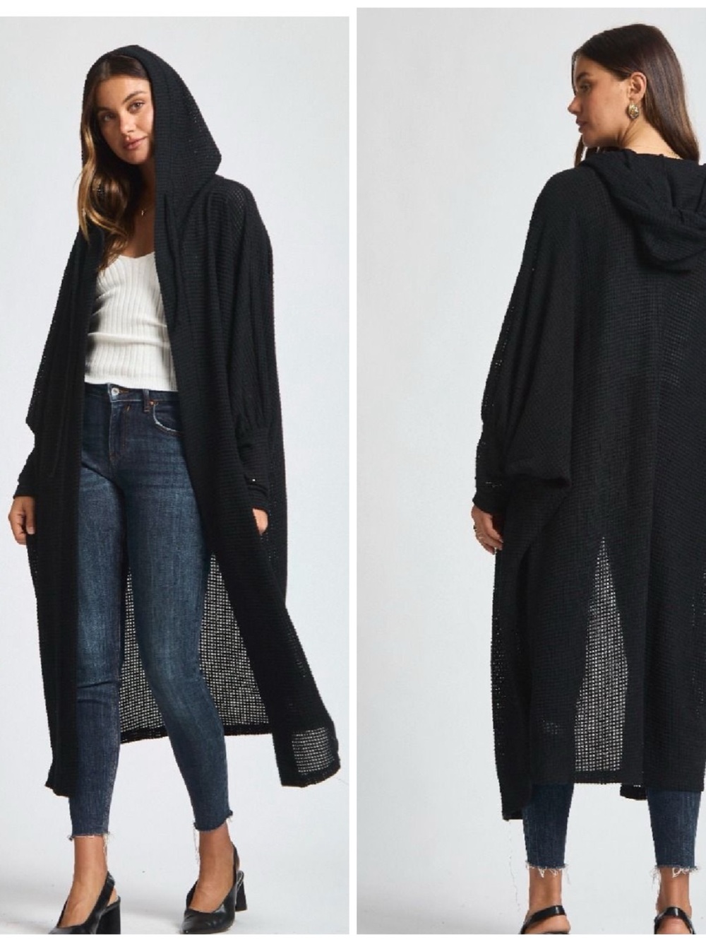 Dear Scarlett Black Hooded Duster